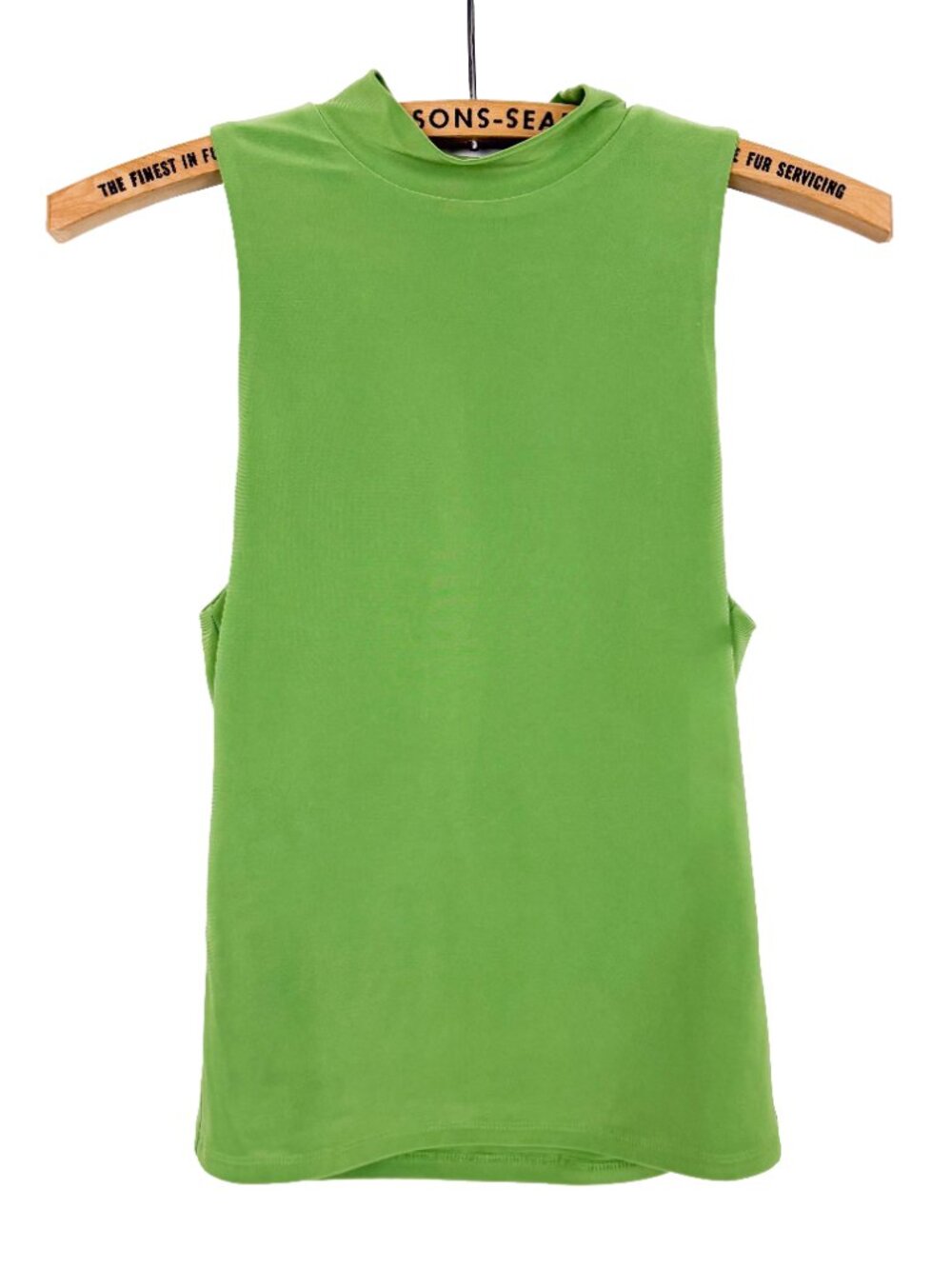 Song of Style Womens Green Sleeveless Mock Neck Tank Top Small
